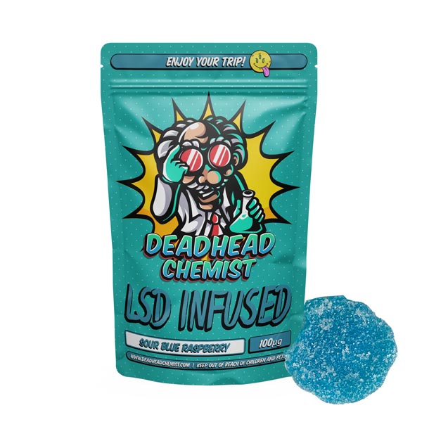 lsd edible 100ug sour blue raspberry deadhead chemist